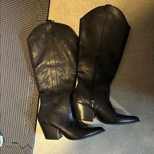 Black Leather Women's Boots